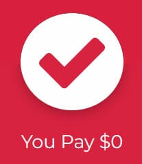 The you pay $0 sign on a red background because You pay $0 out of pocket for medical help after an accident
