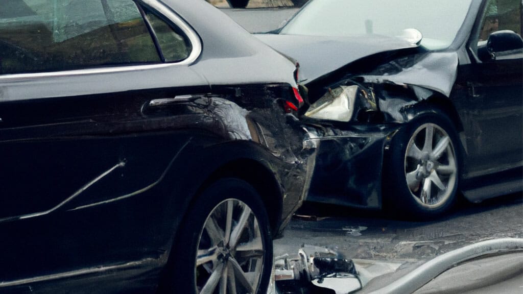An image of a car that has been damaged in a car accident.