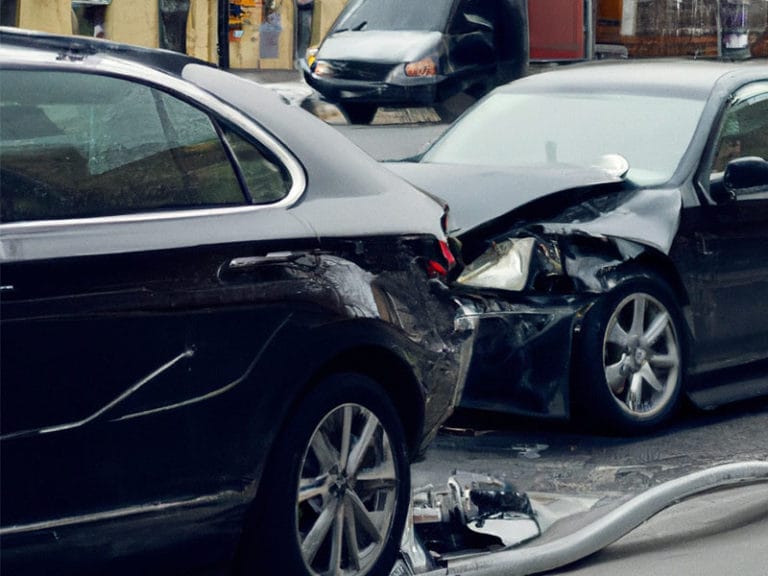 Un coche que ha estado involucrado en un accidente automovilístico.